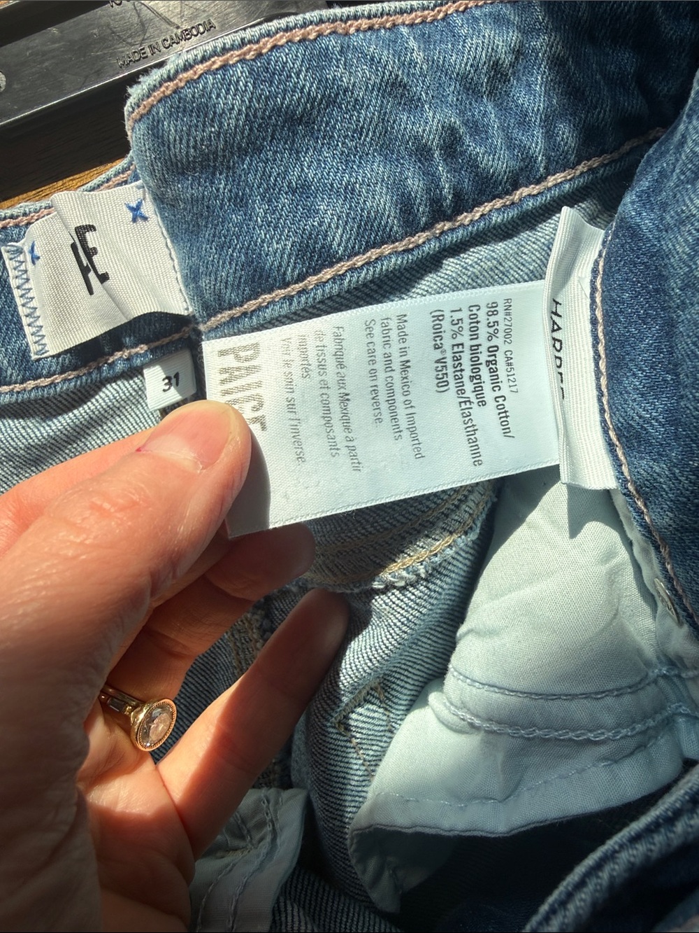 NWT PAIGE Harper Wide Leg Jeans in Art Piece Distressed 31 - Picture 7 of 7